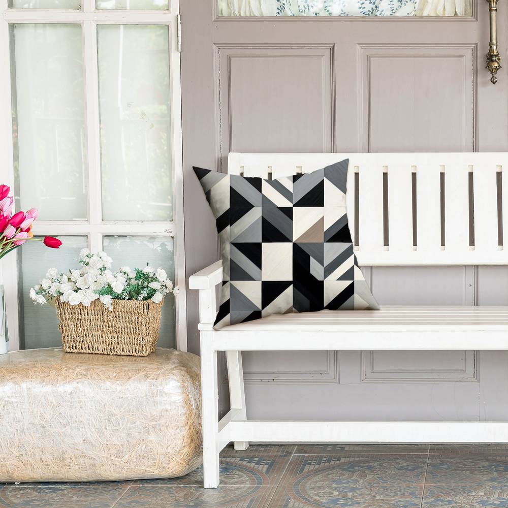 Minimalist Grid Bedroom Pillow | Modern Home Decor Accent