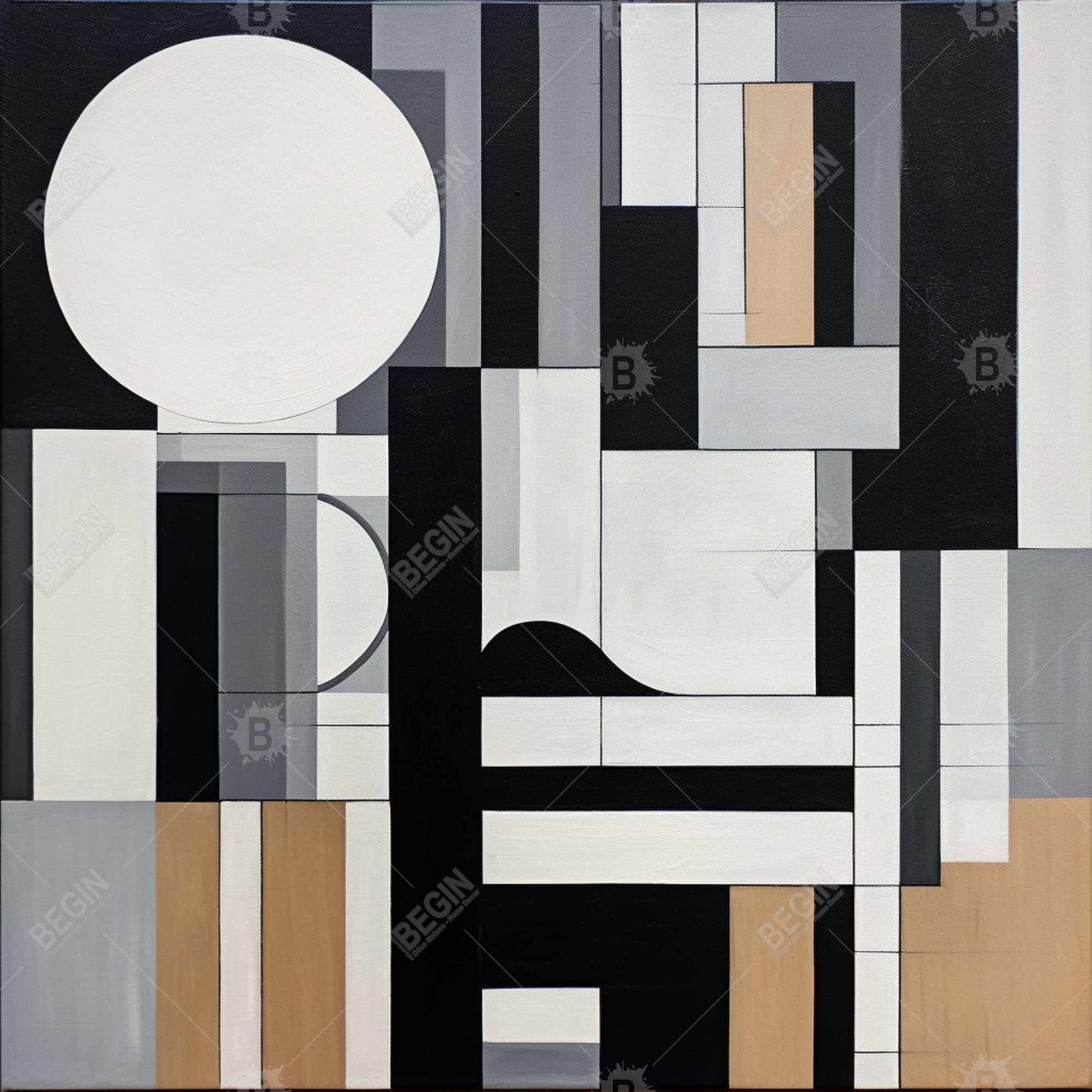 Toile encadrée minimaliste et abstraite - Décoration d'intérieur moderne