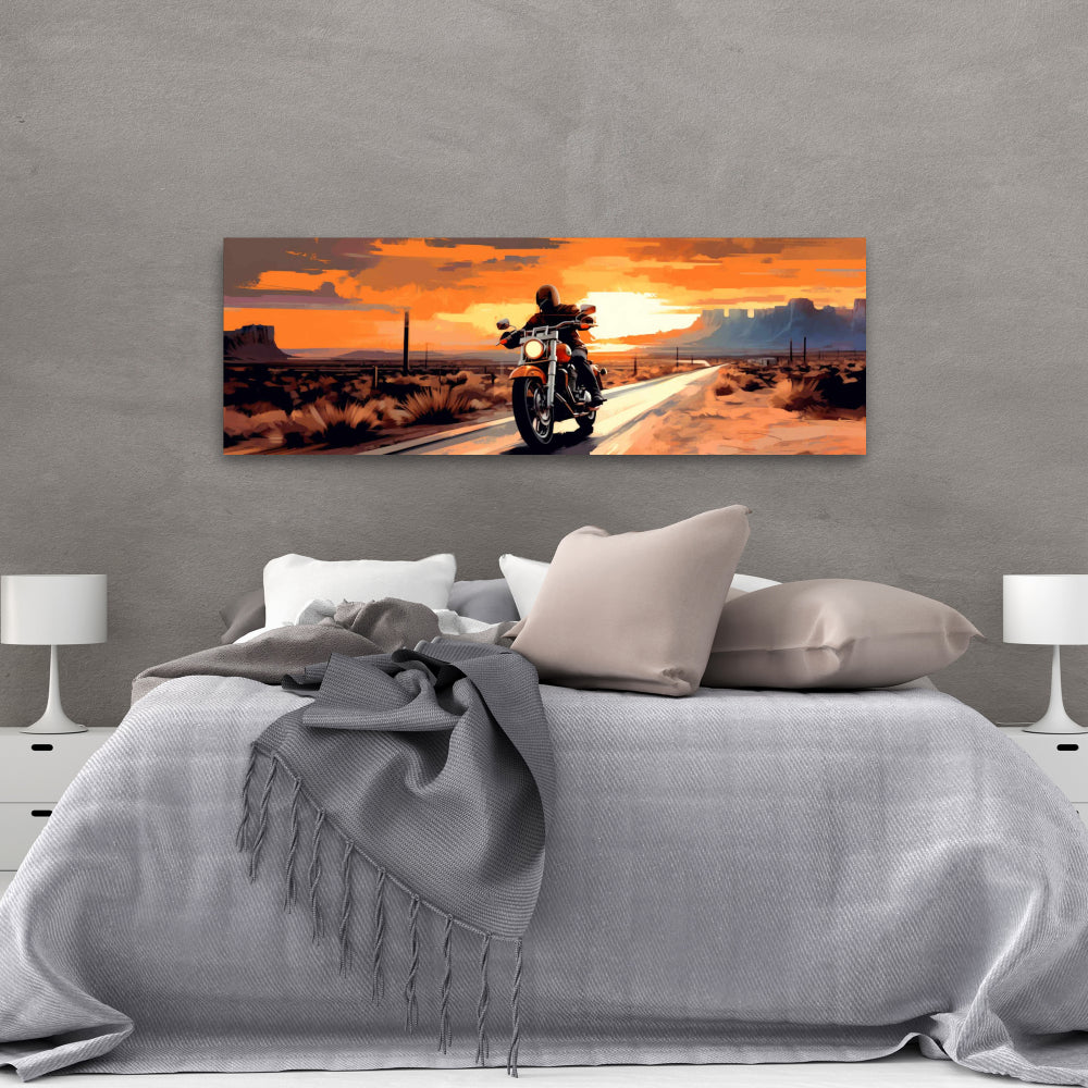 Biker Life White Transportation Canvas - Home Decor Bedroom
