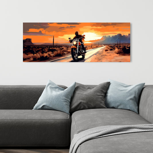 Biker Life White Transportation Canvas - Home Decor Bedroom