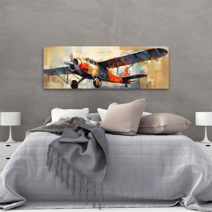 Take Off - Contemporary Blue Canvas for Bedroom Home Decor