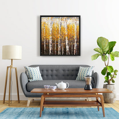 Toile encadrée – Bouleaux par Sunny Day | Décoration d'intérieur contemporaine