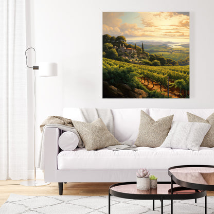 Calm Dusk - Contemporary Green Canvas for Modern Bedroom Decor