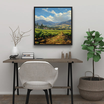 Toile Paysage exotique de ferme bleue | Décoration de chambre
