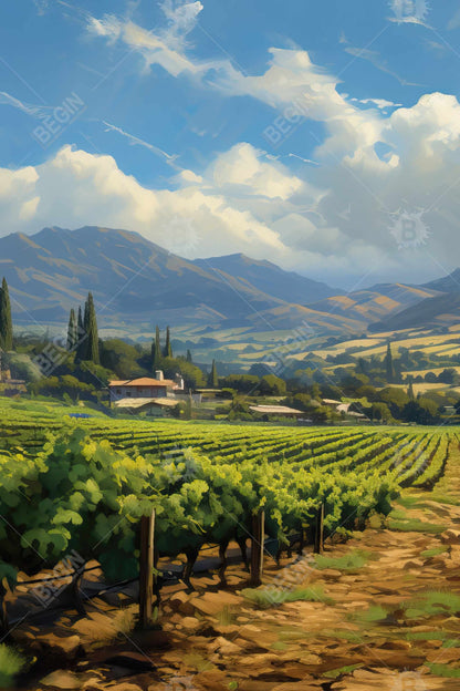 Blue Landscapes Trees Canvas | Exotic Farm Home Decor