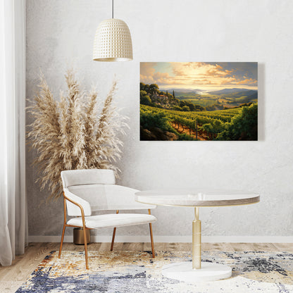 Calm Dusk - Contemporary Green Canvas for Modern Bedroom Decor
