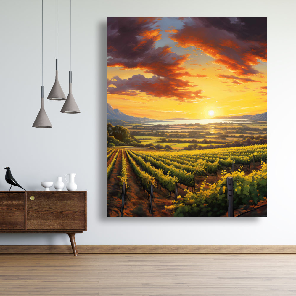 Time to Sleep Green Landscapes Bedroom Canvas | Home Decor