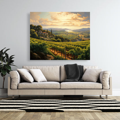 Calm Dusk - Contemporary Green Canvas for Modern Bedroom Decor