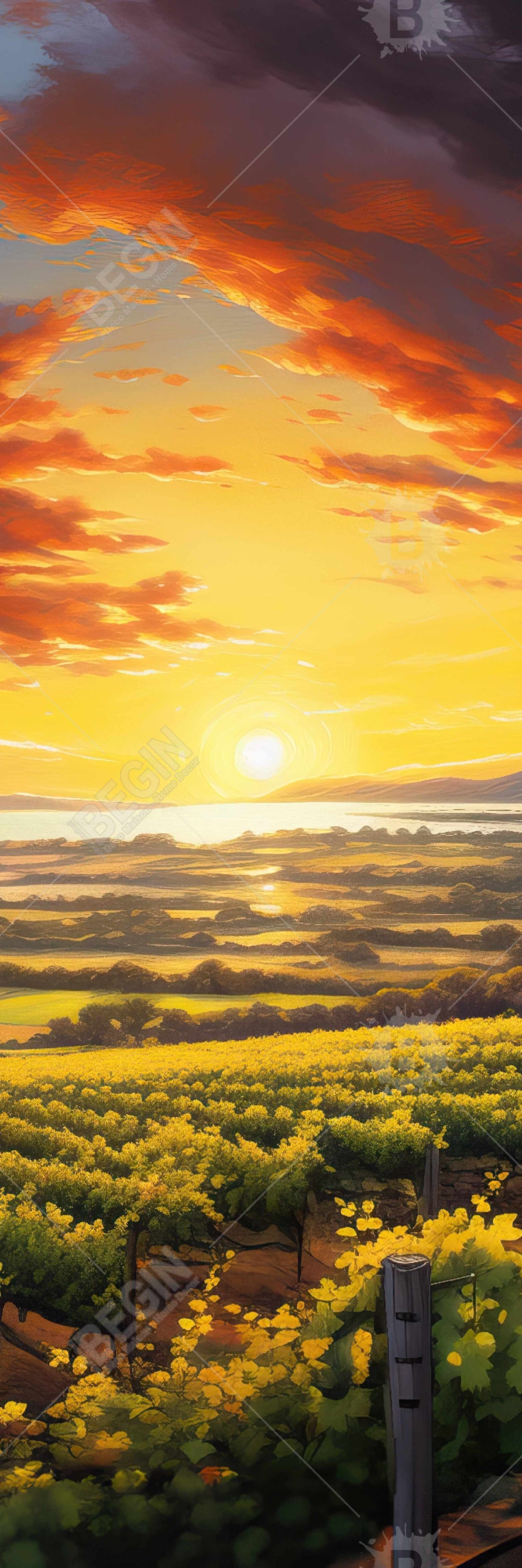 Toile encadrée « Heure de dormir » avec paysage et arbres verts | Décoration d'intérieur