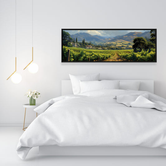 Toile Paysage exotique de ferme bleue | Décoration de chambre