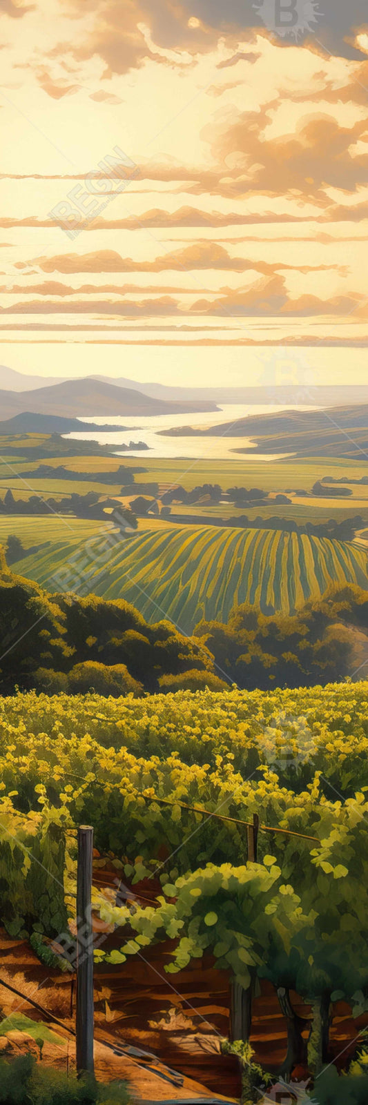 Toile encadrée Paysage contemporain au crépuscule calme - Décoration de chambre