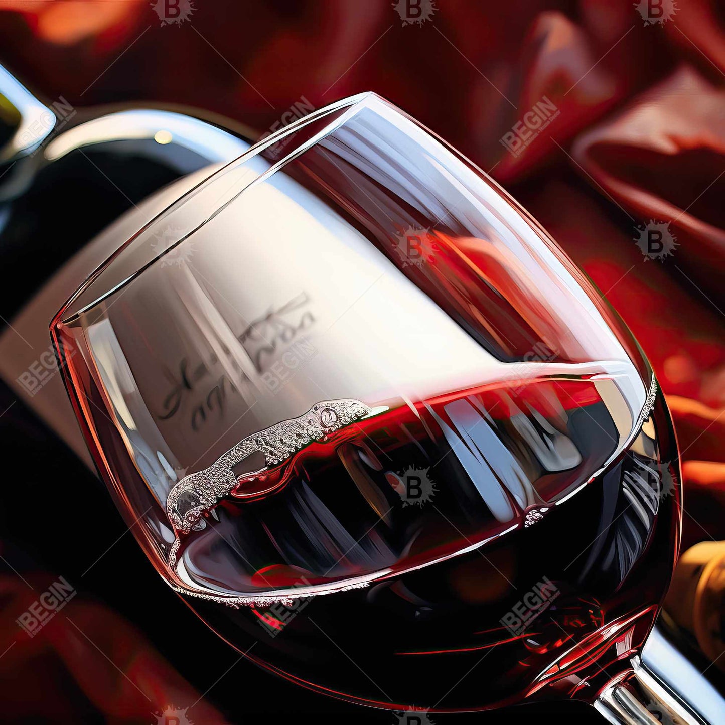 Toile de cuisine gastronomique - Décoration d'intérieur au-dessus de la bouteille