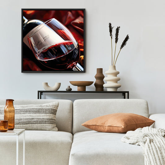 Au-dessus de la bouteille – Toile blanche contemporaine pour la décoration intérieure