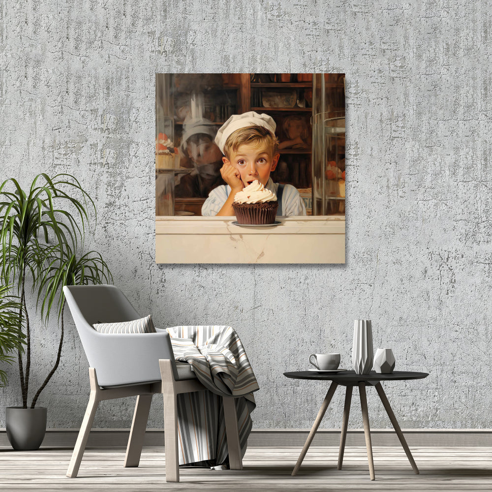 The Best Cupcake Canvas | Contemporary White Wall Art Decor