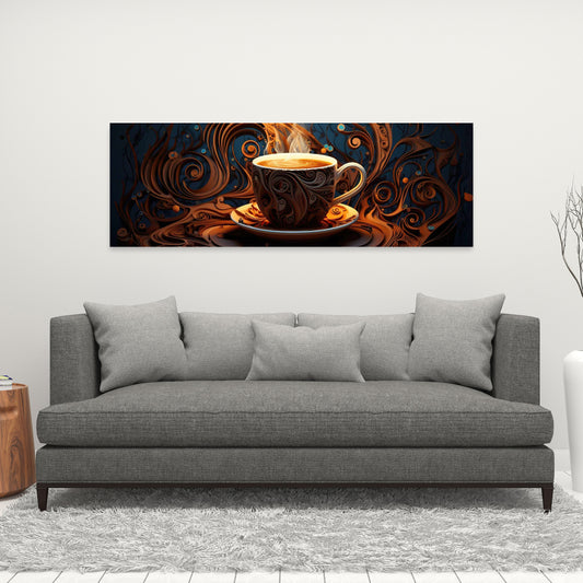 Coffee Trance Blue Kitchen Canvas - Minimalist Home Decor