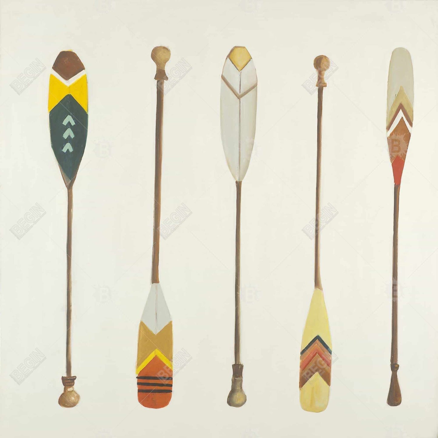Canoe Paddles Canvas - Contemporary Bedroom Art Decor