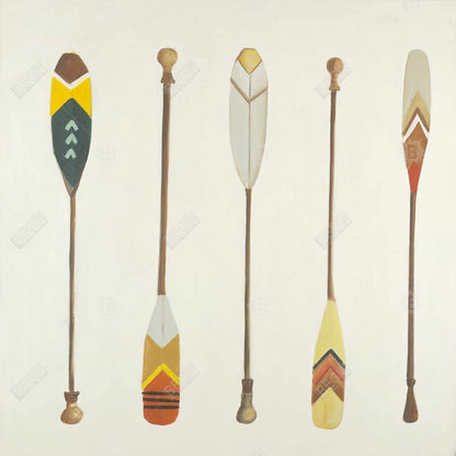 Canoe Paddles Canvas - Contemporary Bedroom Art Decor