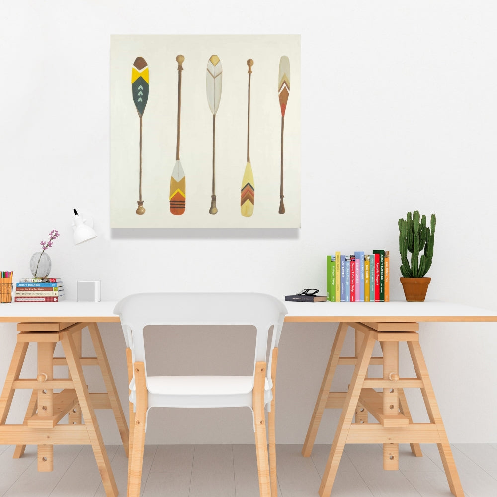 Canoe Paddles Canvas - Contemporary Bedroom Art Decor