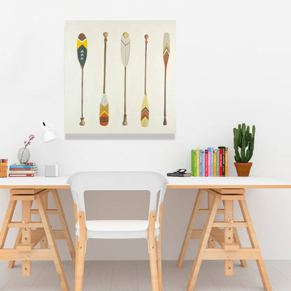 Canoe Paddles Canvas - Contemporary Bedroom Art Decor