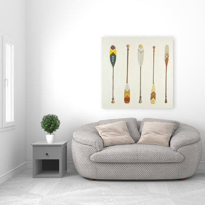 Canoe Paddles Canvas - Contemporary Bedroom Art Decor
