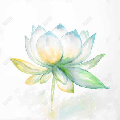 Lotus Flower Canvas | Botanical Blue Wall Art for Home Decor
