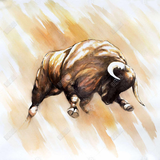 Rustic Bull to Attack Canvas | Farm Animal Bedroom Decor