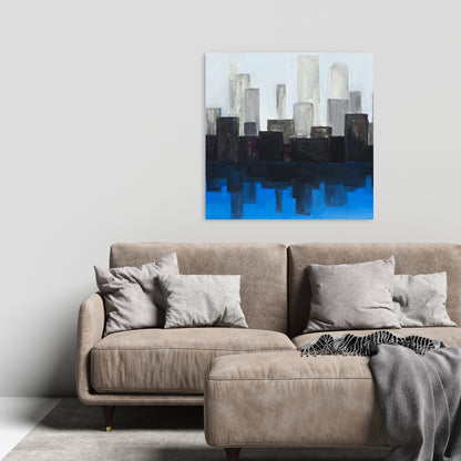 Blue City Building Canvas | Home Decor Wall Art
