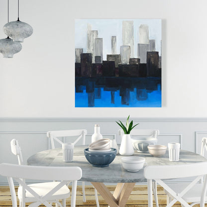 Blue City Building Canvas | Home Decor Wall Art