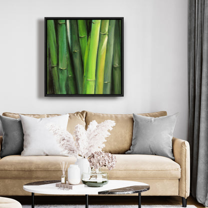 Toile botanique représentant un bambou | Décoration murale écologique