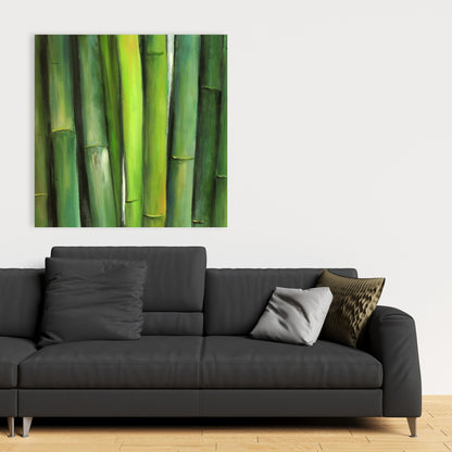 Green Bamboo Asian Floral & Botanical Canvas | Home Decor