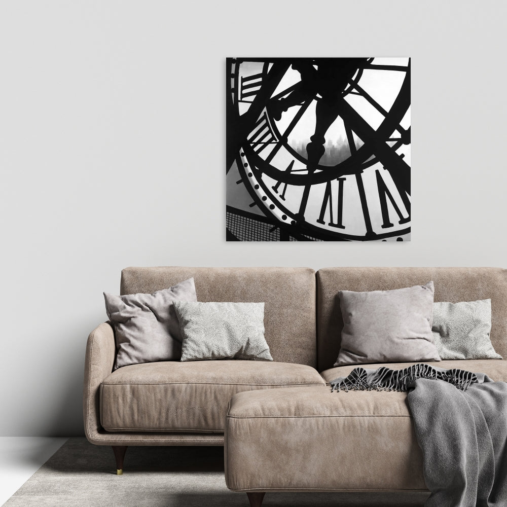 Monochrome White Canvas - Giant Clock Orsay Museum Wall Art