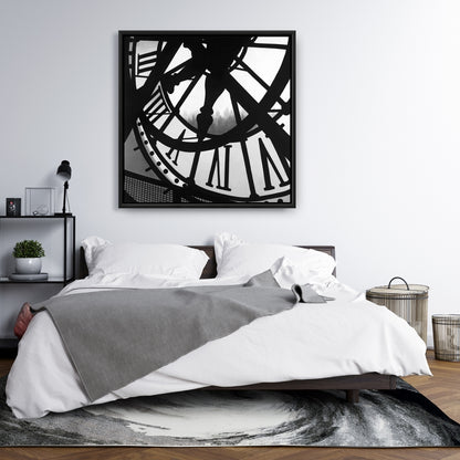 Horloge géante sur toile | Décoration murale du musée d'Orsay | Cadre blanc