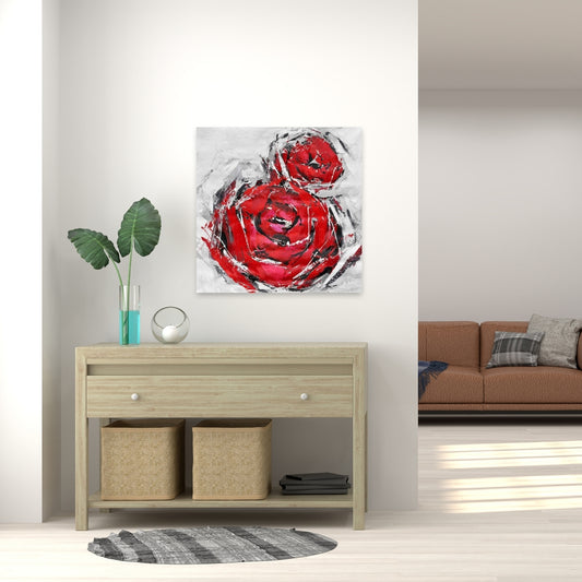 Abstract Red Roses Canvas | Floral & Botanical Home Decor
