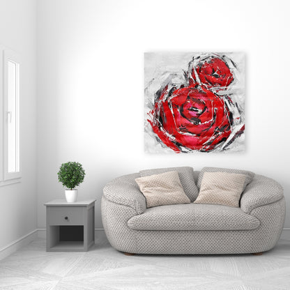 Abstract Red Roses Canvas | Floral & Botanical Home Decor