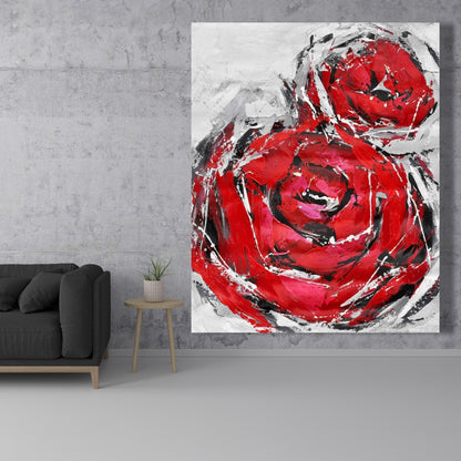 Abstract Red Roses Canvas | Floral & Botanical Home Decor