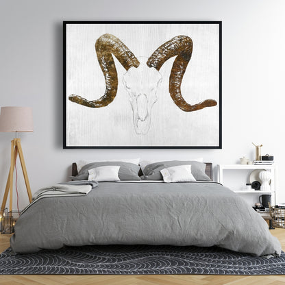 Rustic White Farm Animal Canvas - Aeries Skull Home Decor