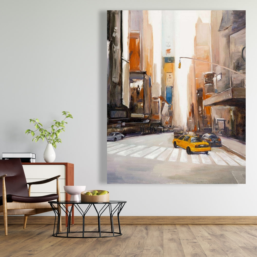 Toile encadrée moderne | Décoration de chambre au centre-ville de New York