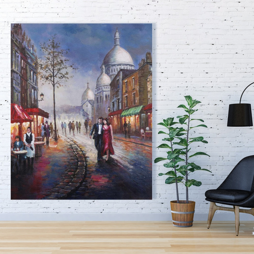 Romantic Blue Canvas - Dressed Up Couple | Home Decor Art