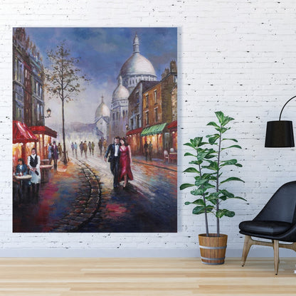 Romantic Blue Canvas - Dressed Up Couple | Home Decor Art