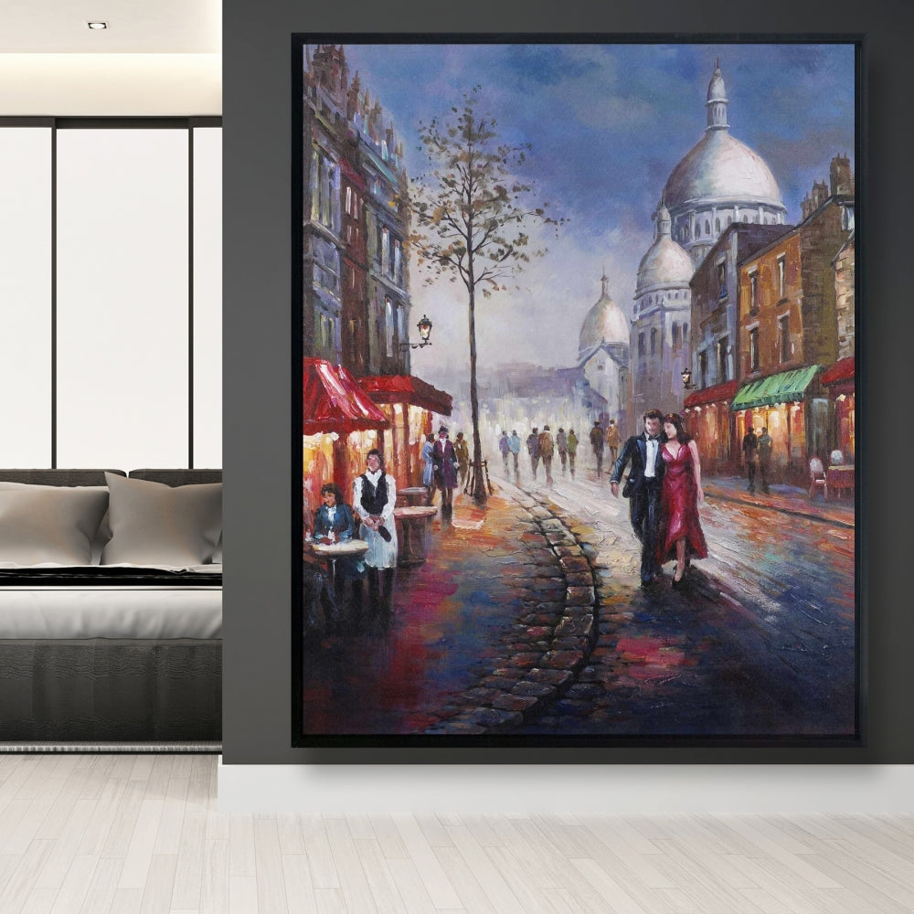 Toile « Couple habillé » | Art encadré « Villes bleues » pour chambre