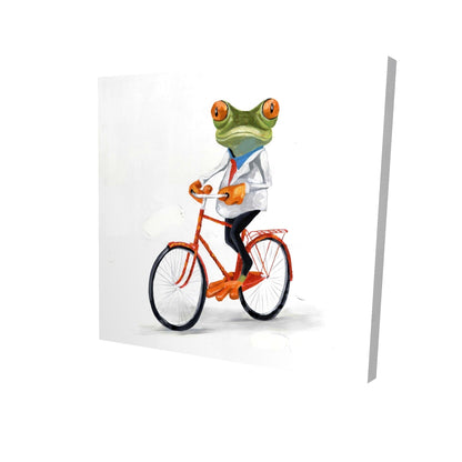 Toile encadrée « Grenouille amusante à vélo » | Décoration d'intérieur