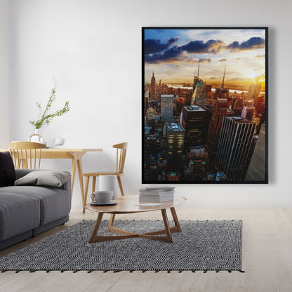 New York vue de l'aube | Toile encadrée pour décoration intérieure