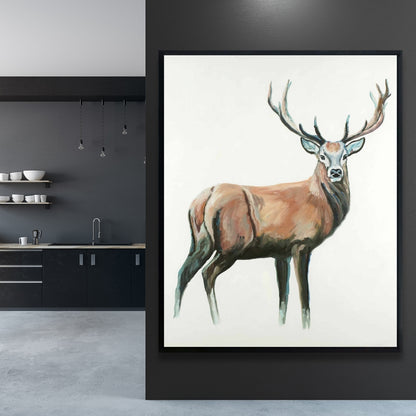 Deer Rustic Bedroom Canvas - Framed Wall Art for Home Decor