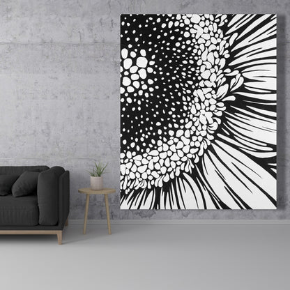 Gerbera Flower Botanical White Canvas | Home Decor Wall Art