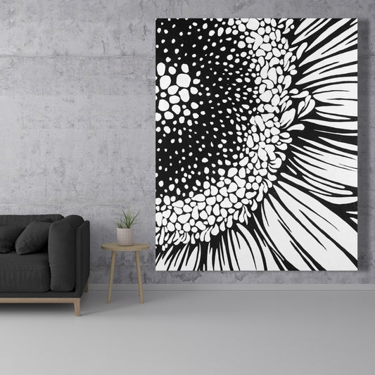 Gerbera Flower Botanical White Canvas | Home Decor Wall Art