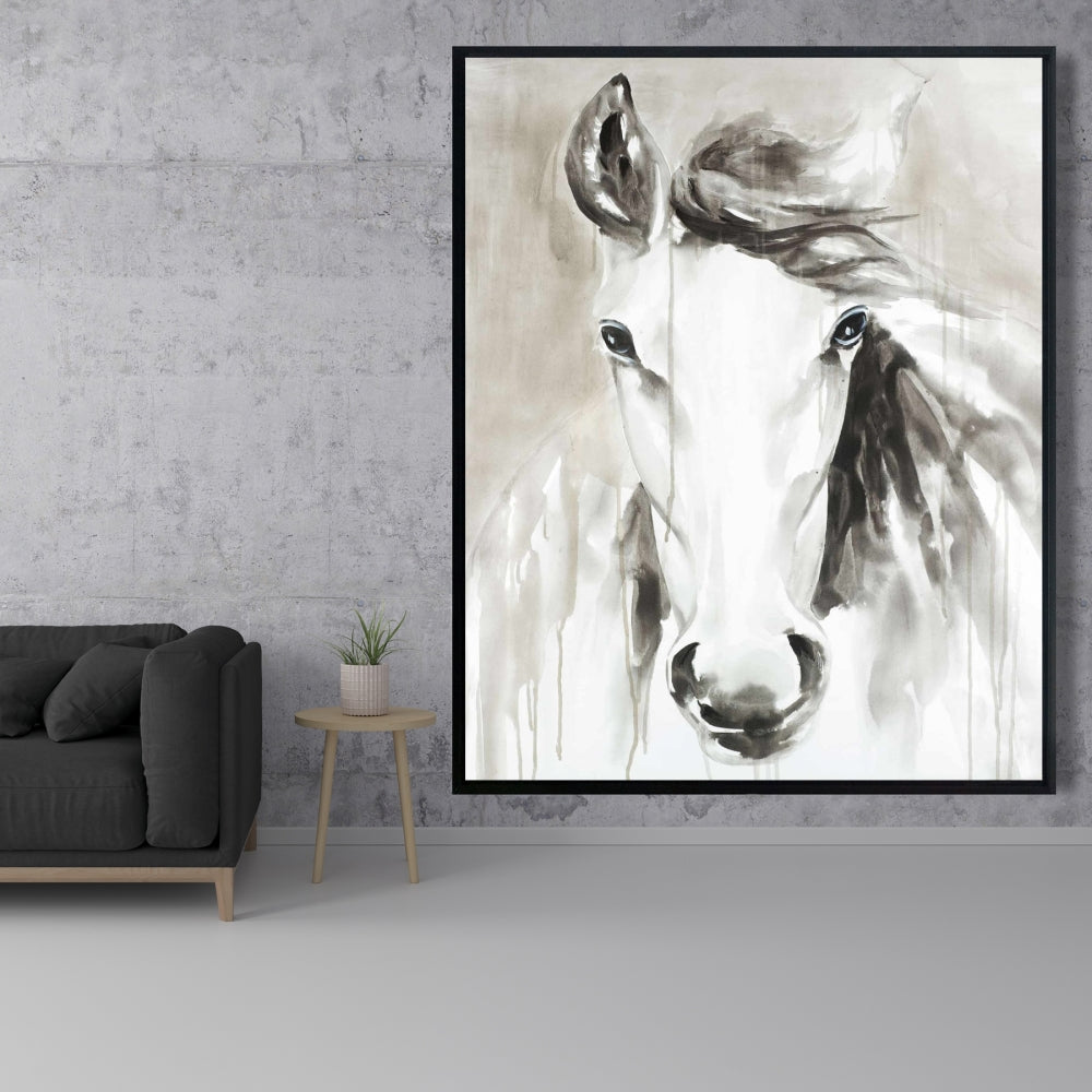 Beautiful Abstract Horse Canvas | Minimalist Bedroom Decor