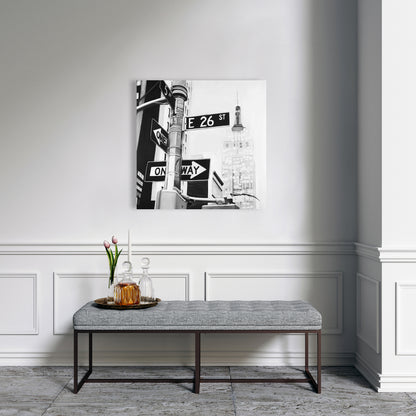 Industrial Office White Canvas - New York City Street Signs Decor