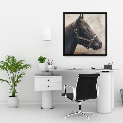 Gallopin the Brown Horse Canvas | Farm Animal Decor | Bedroom