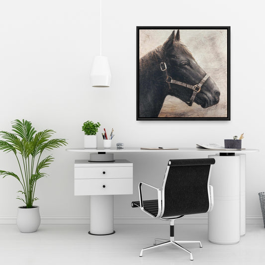 Toile « Galopin le cheval brun » | Décoration d'animaux de la ferme | Chambre