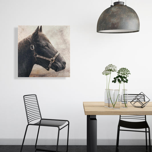 Gallopin the Brown Horse Canvas | Bedroom Home Decor Art